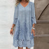 Women's Vintage Boho Floral A-Line Dress |  Midi