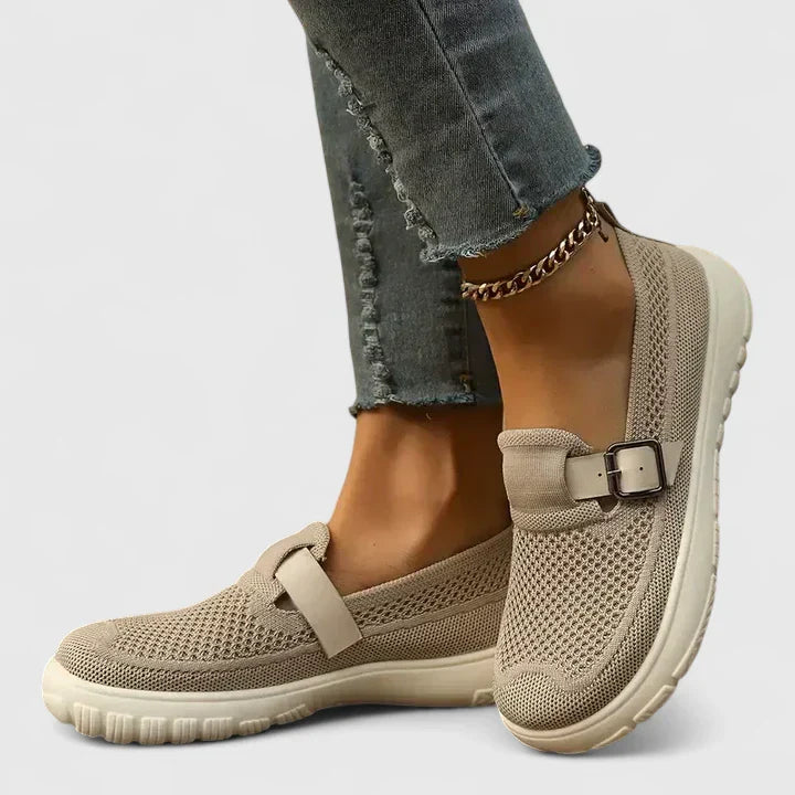 Women's Buckle Detail Orthopedic Loafers | Slip On