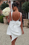 Women's Chique Wedding Bow Tie Back Detail Sleeveless Dress | Mini