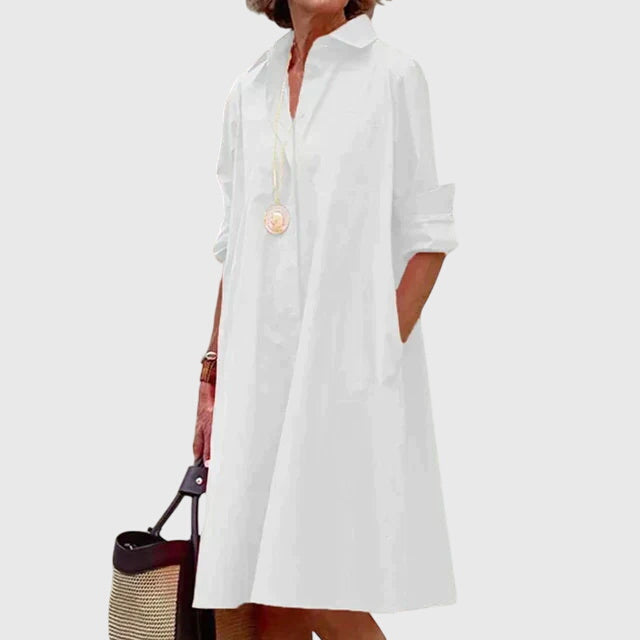 Women's Elegant Shirt Dress With Pockets | Mini