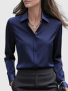 Women's Elegant Collared Work Blouse | Long Sleeve