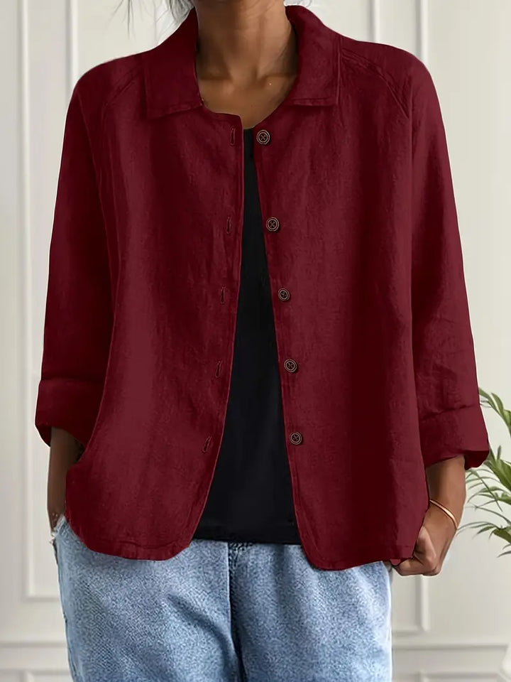 Women's Casual Button Front Relaxed Fit Shirt | Long Sleeves