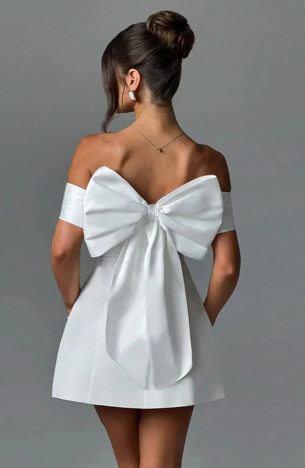 Women's Cocktail Off Shoulder Bow Dress | Mini