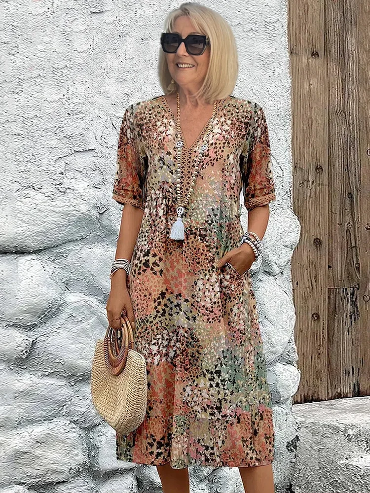 Women's Sophisticated Colorful Dress | Midi