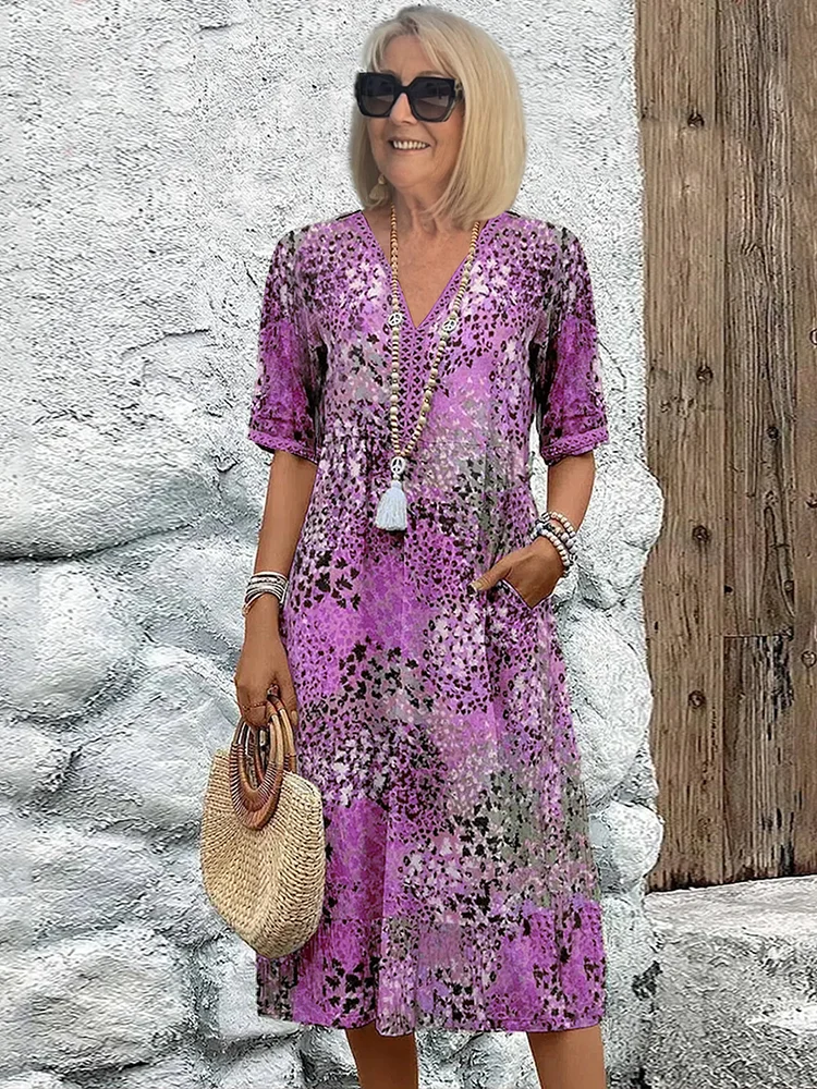 Women's Sophisticated Colorful Dress | Midi