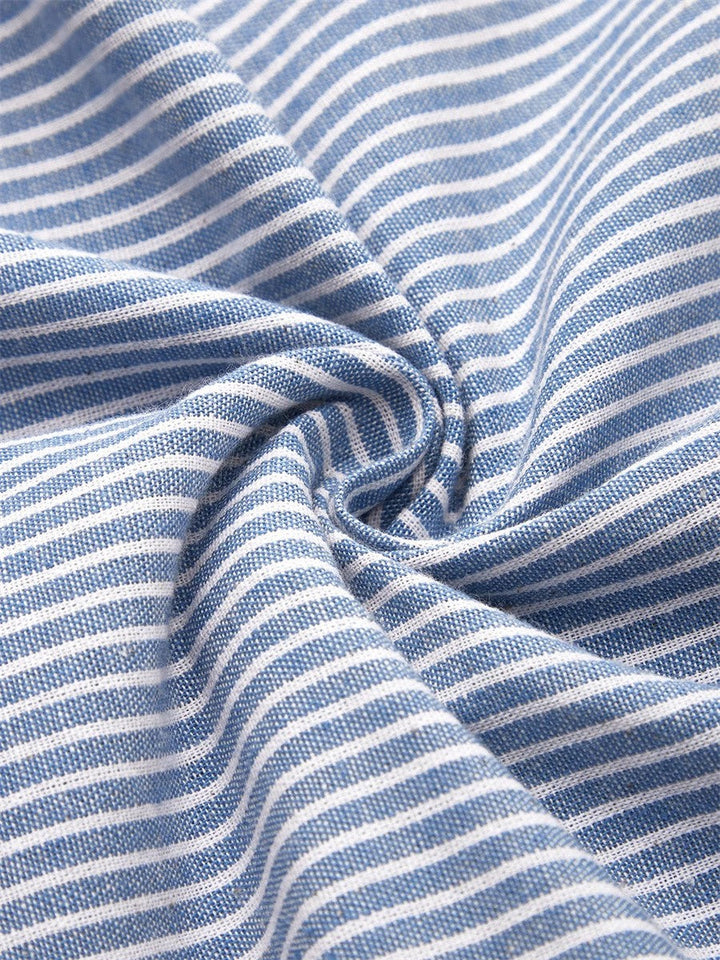 Women's Casual Button Detail Stripe A-Line Dress | Midi