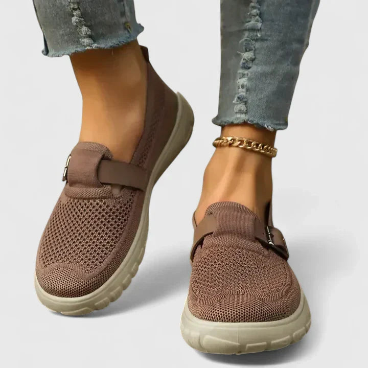 Women's Buckle Detail Orthopedic Loafers | Slip On