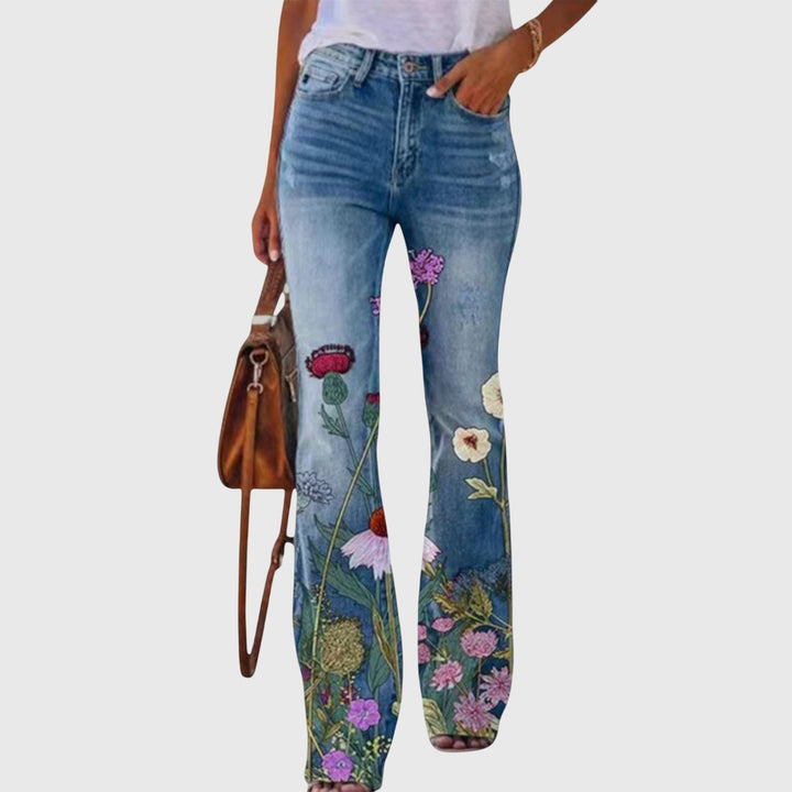 Women's Casual Summer Floral Pants | Mid Rise