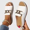 Women's Summer Buckle Detail Slide Sandals | Slip On