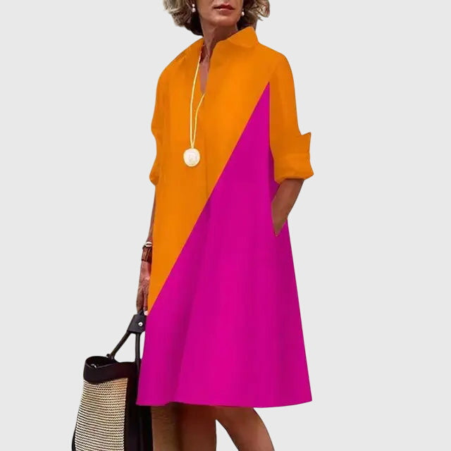 Women's Elegant Shirt Dress With Pockets | Mini