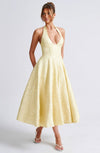 Women's Wedding Guest Floral Halter Dress | Midi