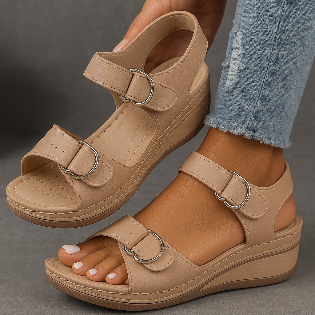 Women's Hook and Loop Wedge Heel Sandals | Orthopedic
