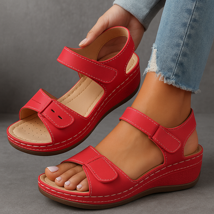 Women's Hook and Loop Wedge Heel Sandals | Orthopedic
