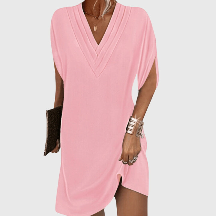 Women's Elegant V-Neck Loose Dress | Mini