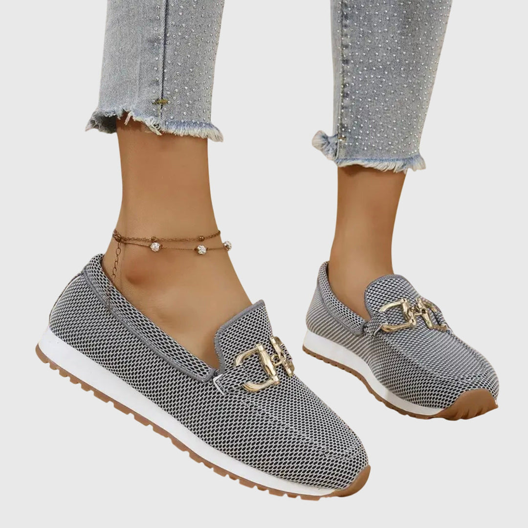 Women's Work Buckle Detail Orthopedic Loafers | Slip On