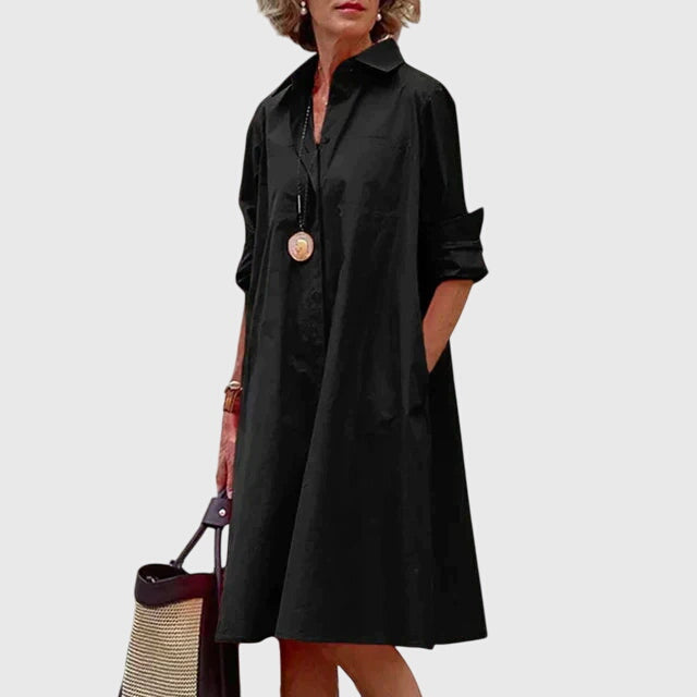 Women's Elegant Shirt Dress With Pockets | Mini