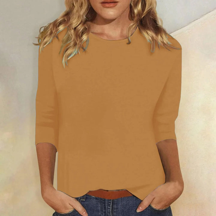 Women's Summer Crew Neck Casual Top | Three Quarter Sleeves