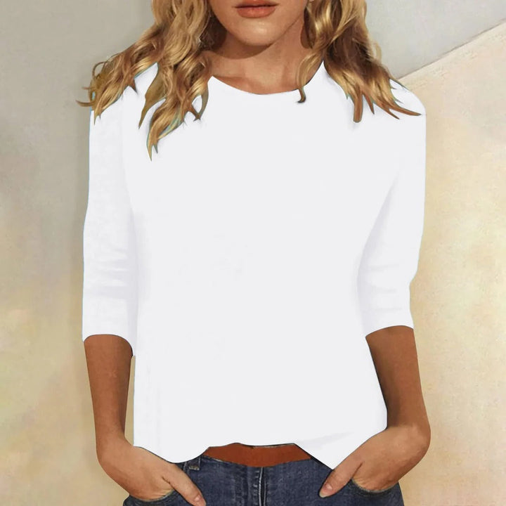 Women's Summer Crew Neck Casual Top | Three Quarter Sleeves