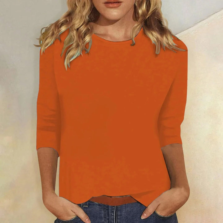 Women's Summer Crew Neck Casual Top | Three Quarter Sleeves