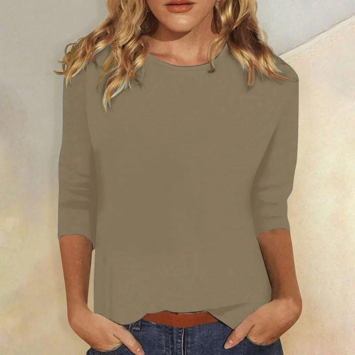 Women's Summer Crew Neck Casual Top | Three Quarter Sleeves