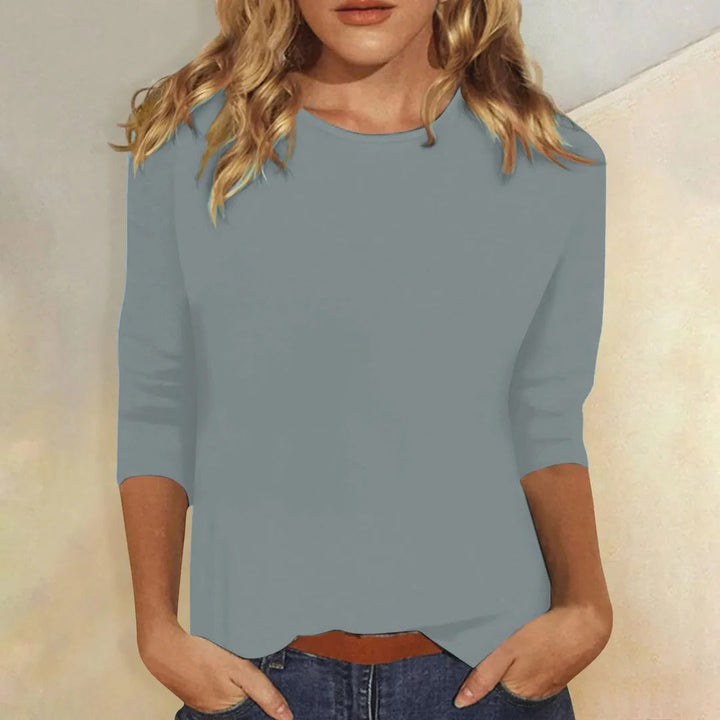 Women's Summer Crew Neck Casual Top | Three Quarter Sleeves