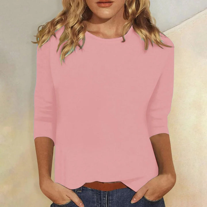 Women's Summer Crew Neck Casual Top | Three Quarter Sleeves