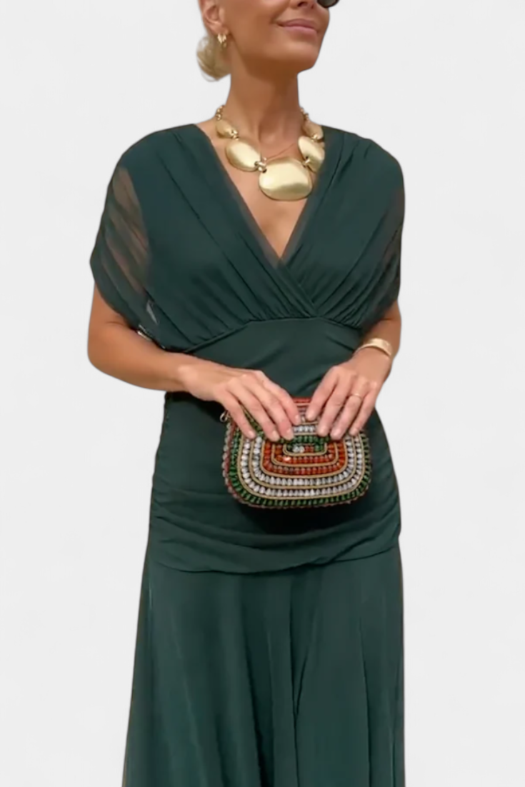Women's Elegant Wedding Guest Off Shoulder Dress | Maxi