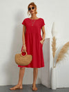 Women's Casual Boho A-Line Dress with Pocket | Midi