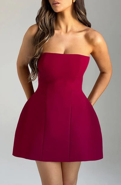 Women's Cocktail Strapless Bubble Dress | Mini