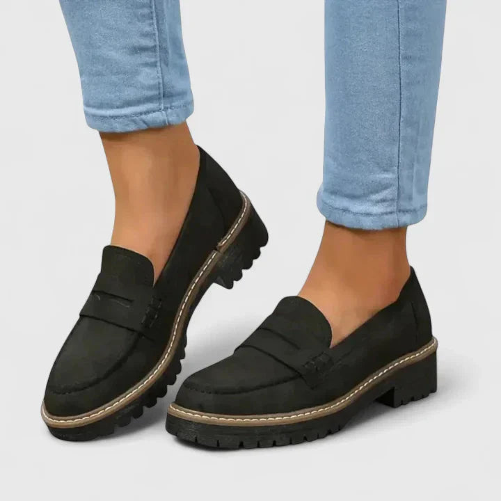 Women's Elegant Low Platform Slip On Loafers | Orthopedic
