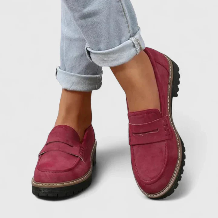 Women's Elegant Low Platform Slip On Loafers | Orthopedic