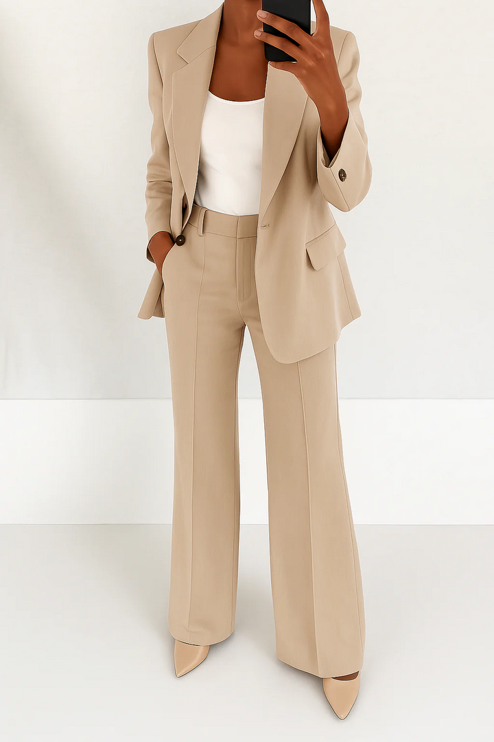 Women's Sophisticated Work Blazer and Trouser Suit Set | Two Piece