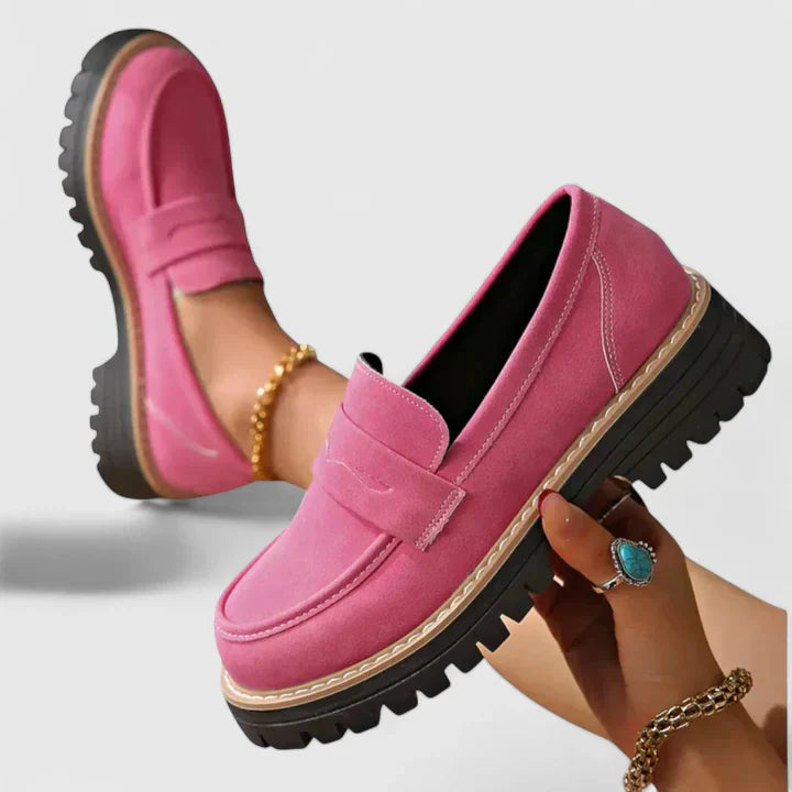Women's Elegant Low Platform Slip On Loafers | Orthopedic