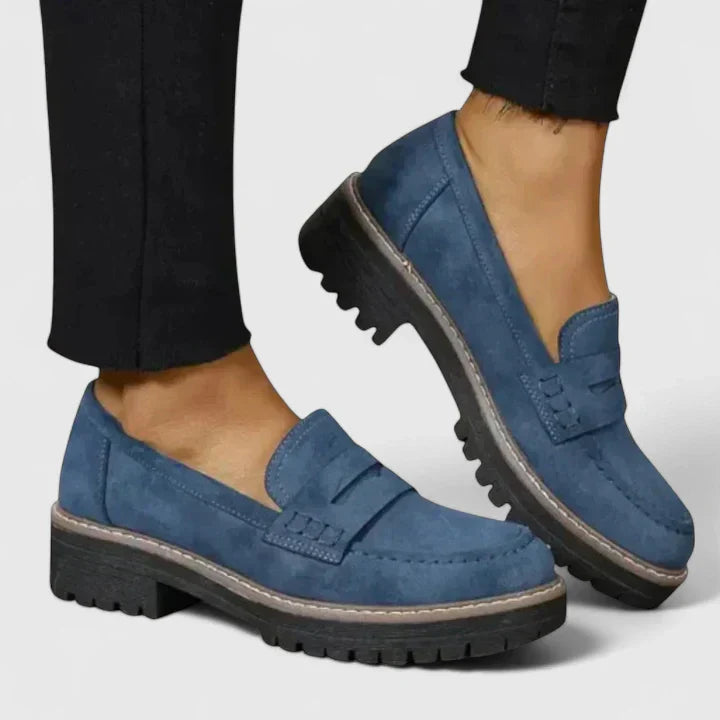 Women's Elegant Low Platform Slip On Loafers | Orthopedic