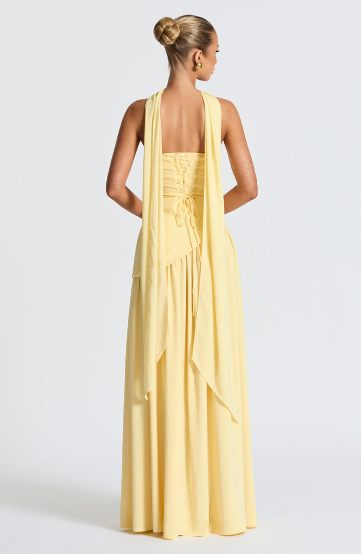 Women's Wedding Guest Strapless Dress with Slit | Maxi