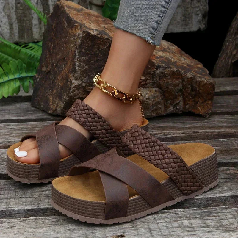 Women's Summer Low Platform Slide Sandals | Orthopedic