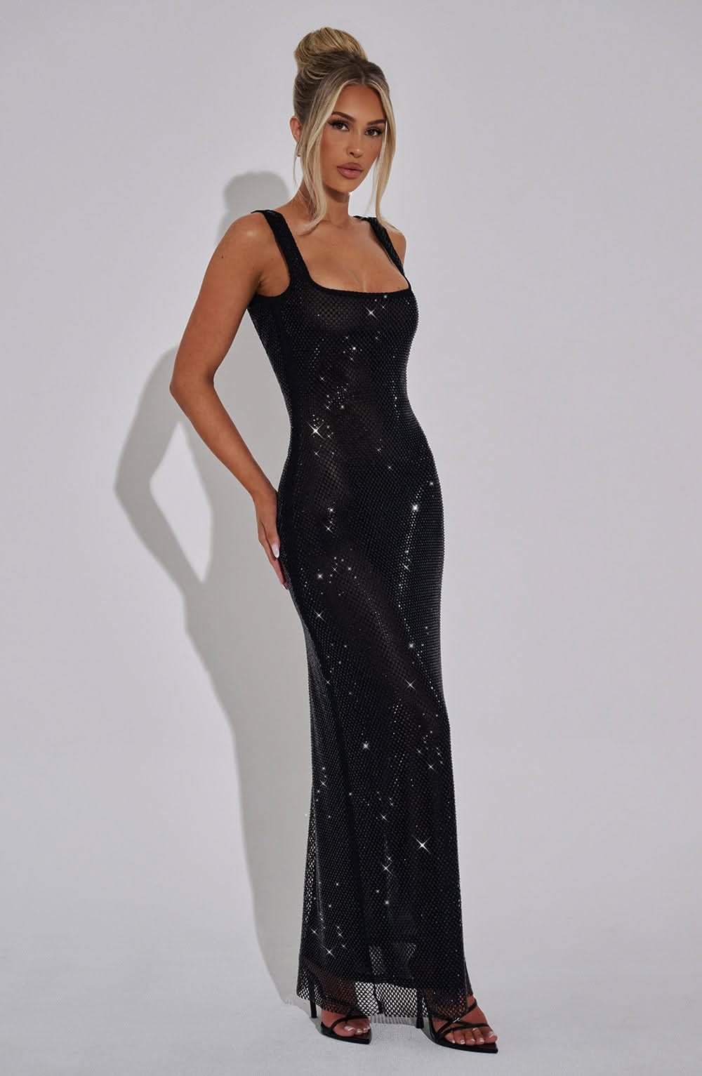 Women's Prom Sparkling Square Neck Dress | Maxi