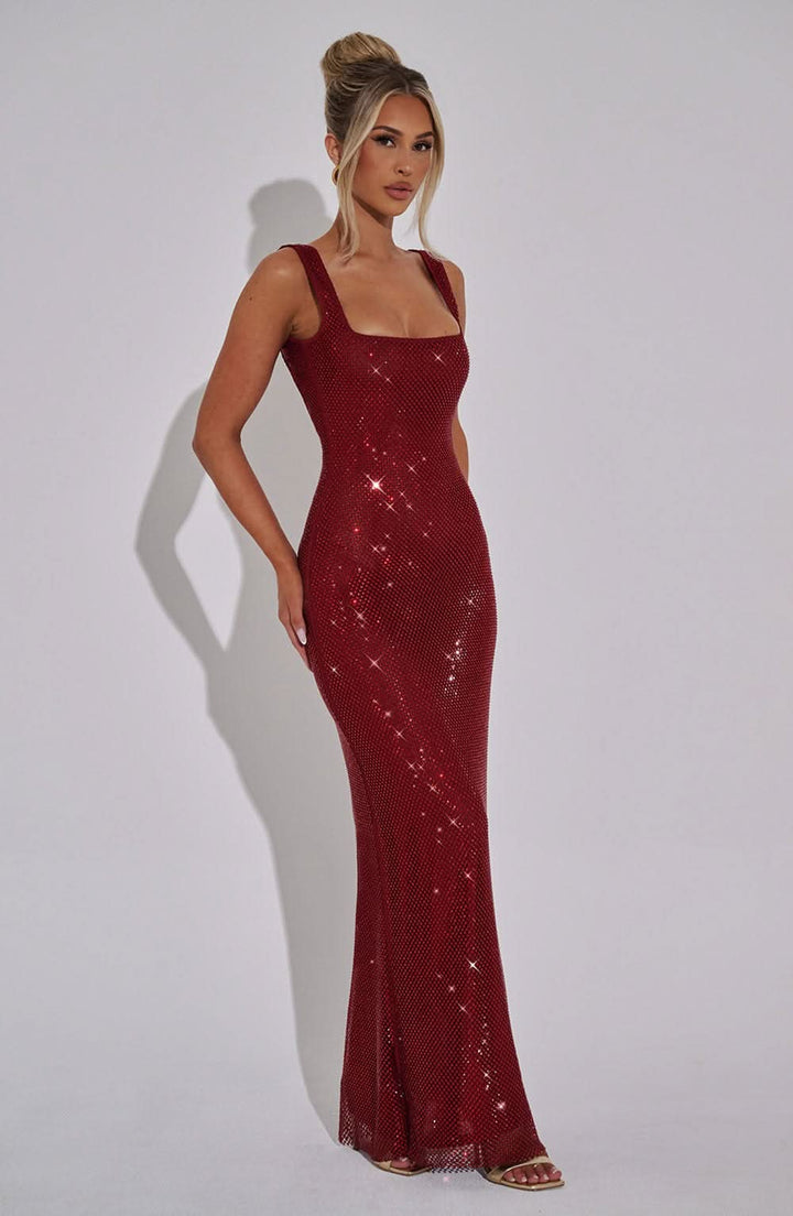 Women's Prom Sparkling Square Neck Dress | Maxi