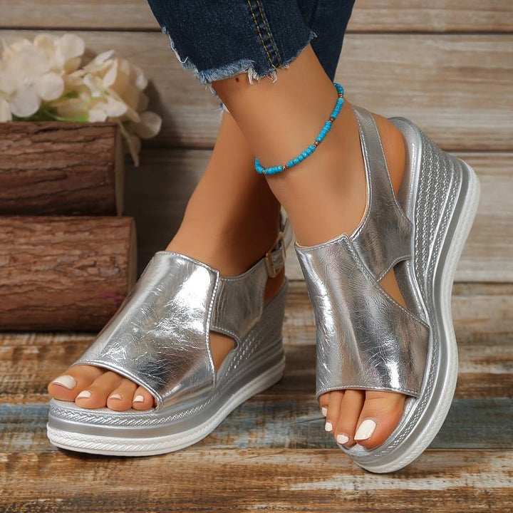Women's Casual Buckle Ankle Strap Platform Wedge Sandals | Orthopedic