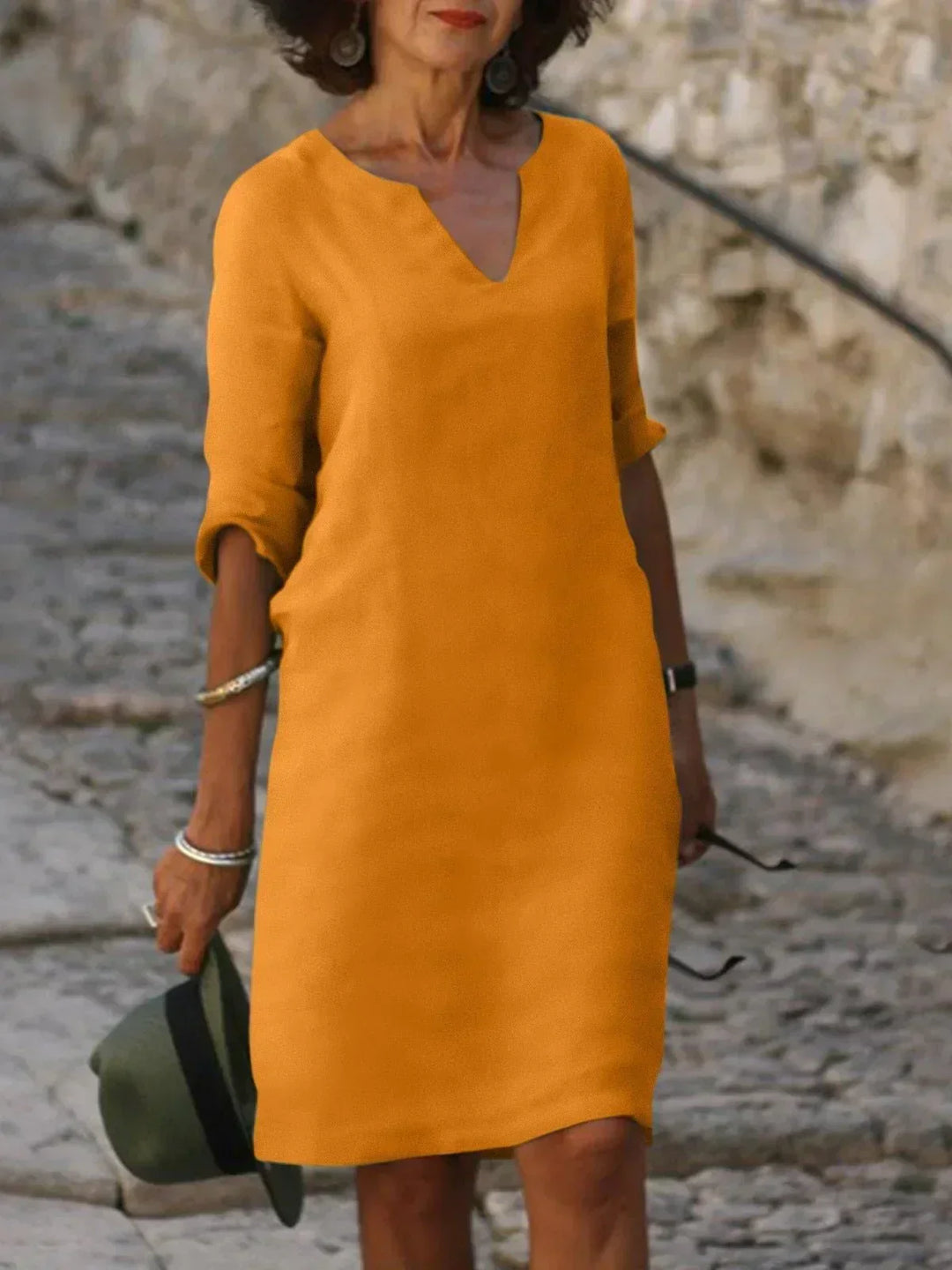 Women's Elegant Summer Notch V-Neck Dress | Mini
