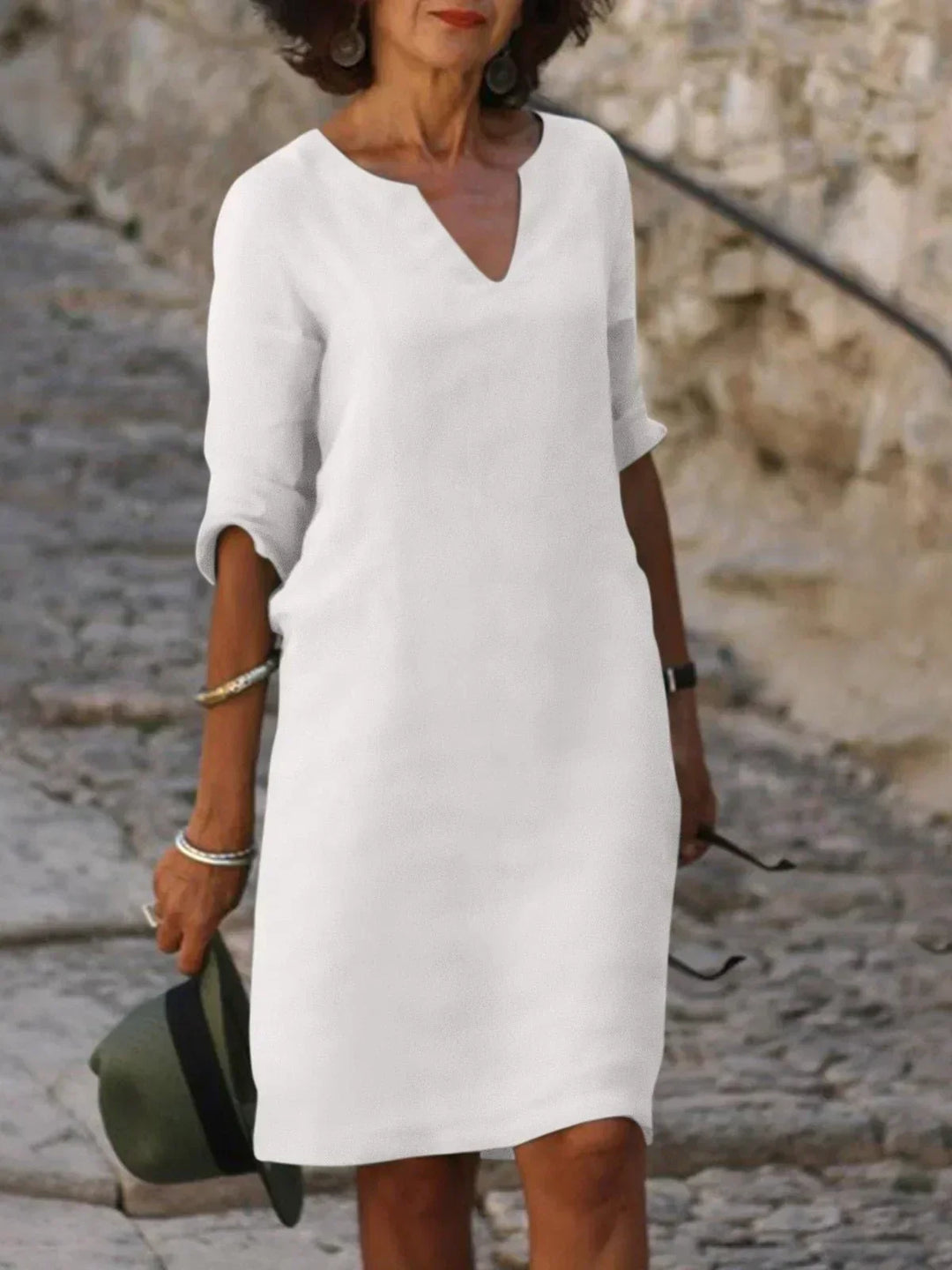Women's Elegant Summer Notch V-Neck Dress | Mini