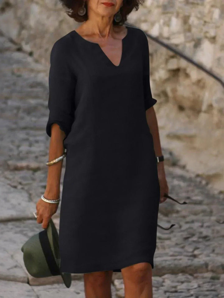 Women's Elegant Summer Notch V-Neck Dress | Mini