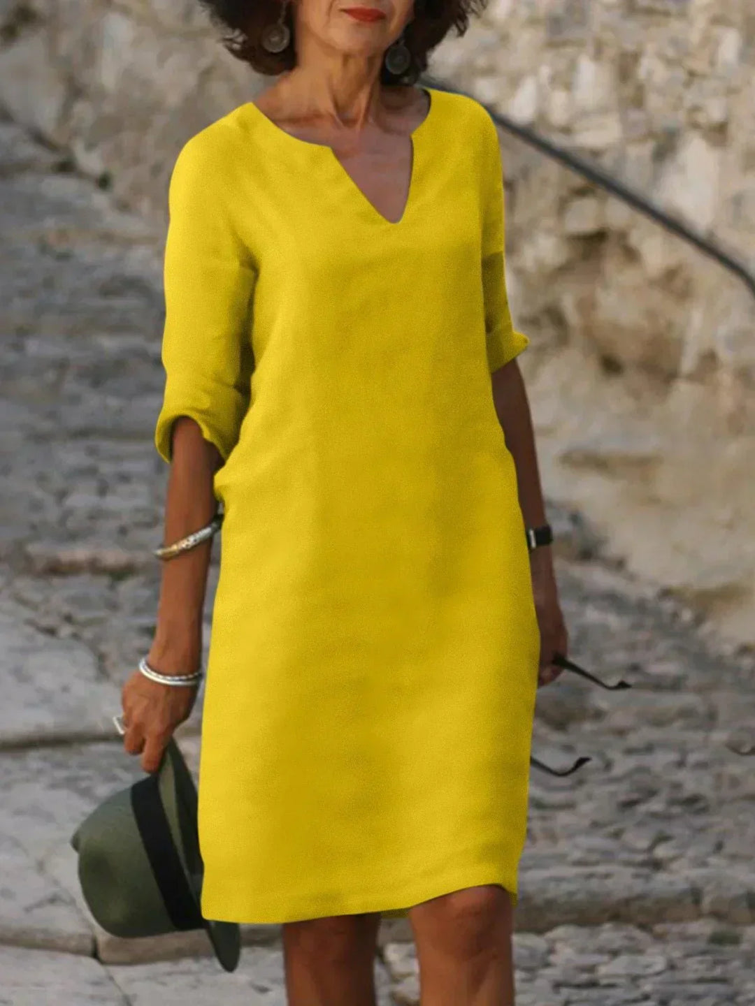 Women's Elegant Summer Notch V-Neck Dress | Mini