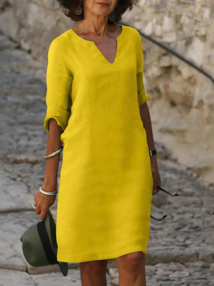 Women's Elegant Summer Notch V-Neck Dress | Mini