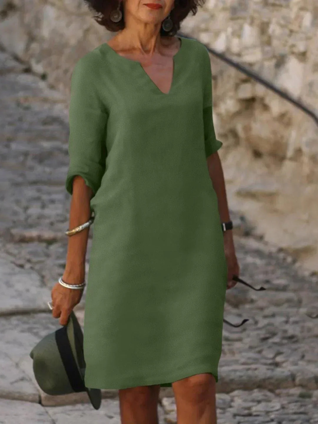 Women's Elegant Summer Notch V-Neck Dress | Mini